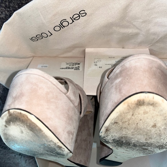 Sergio Rossi 140 mm platform wedges suede with strap around size 39 - Picture 7 of 8